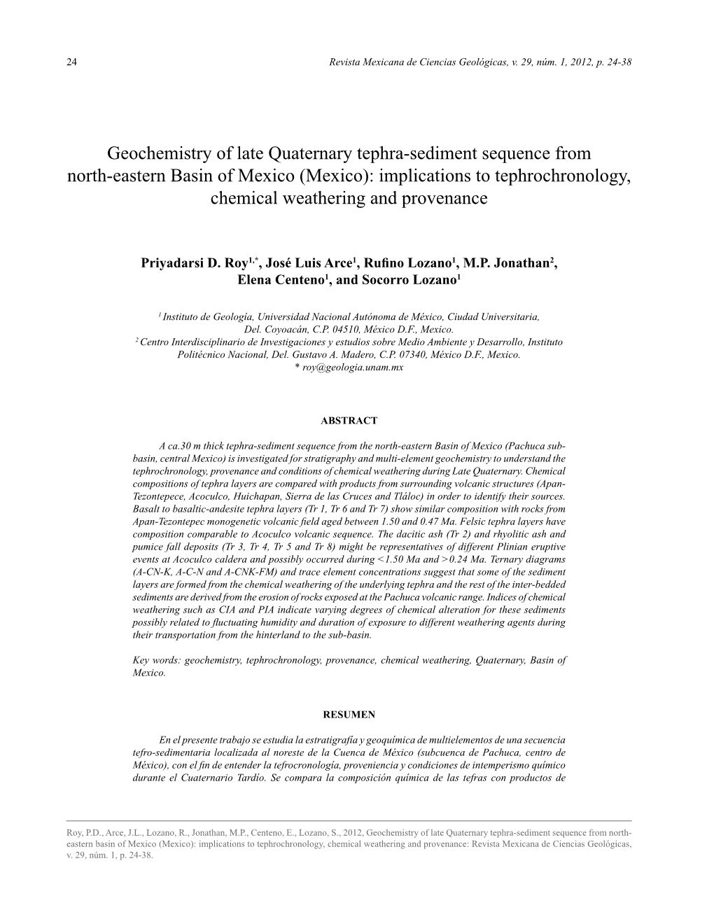 Geochemistry of Late Quaternary Tephra-Sediment