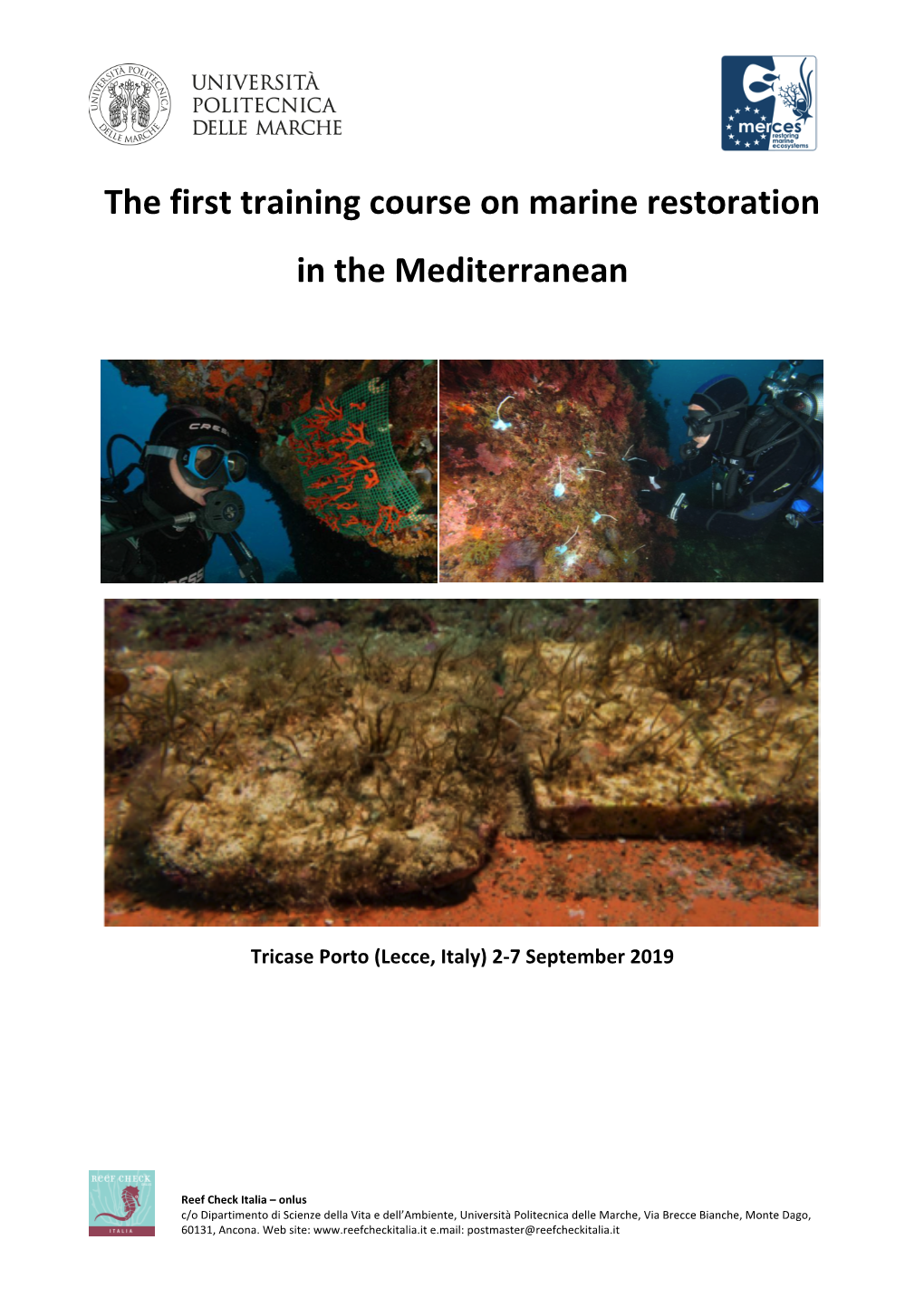 The First Training Course on Marine Restoration in the Mediterranean
