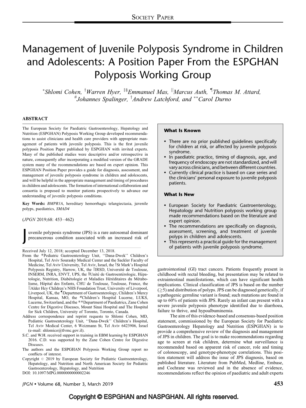 Management of Juvenile Polyposis Syndrome in Children