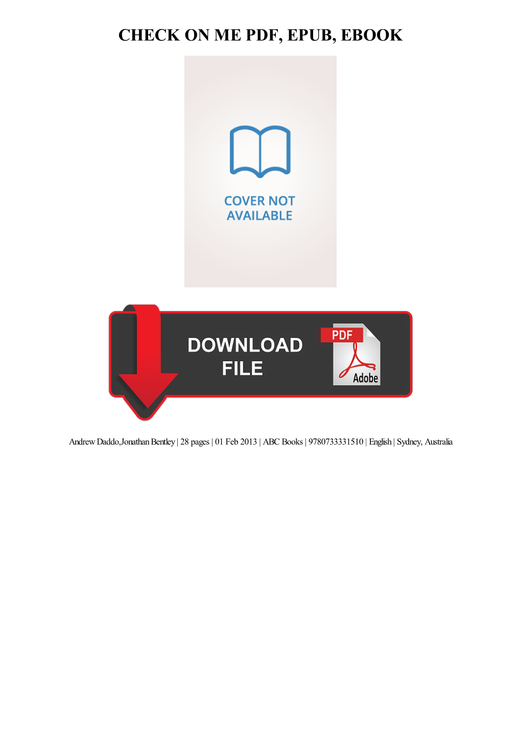 Check on Me Pdf, Epub, Ebook