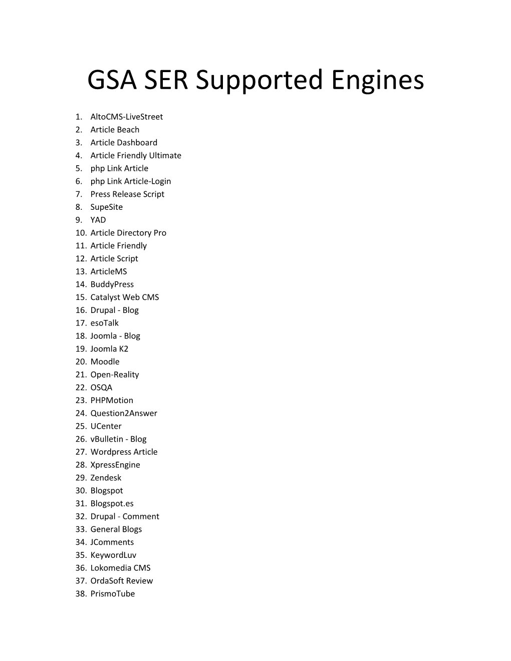 GSA SER Supported Engines