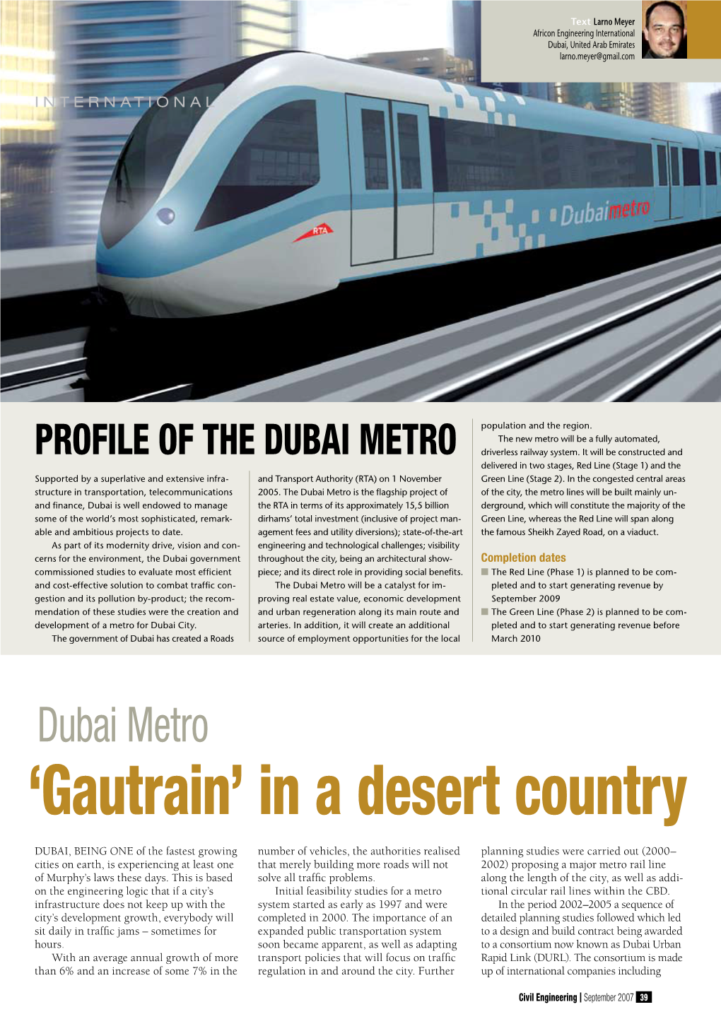 'Gautrain' in a Desert Country