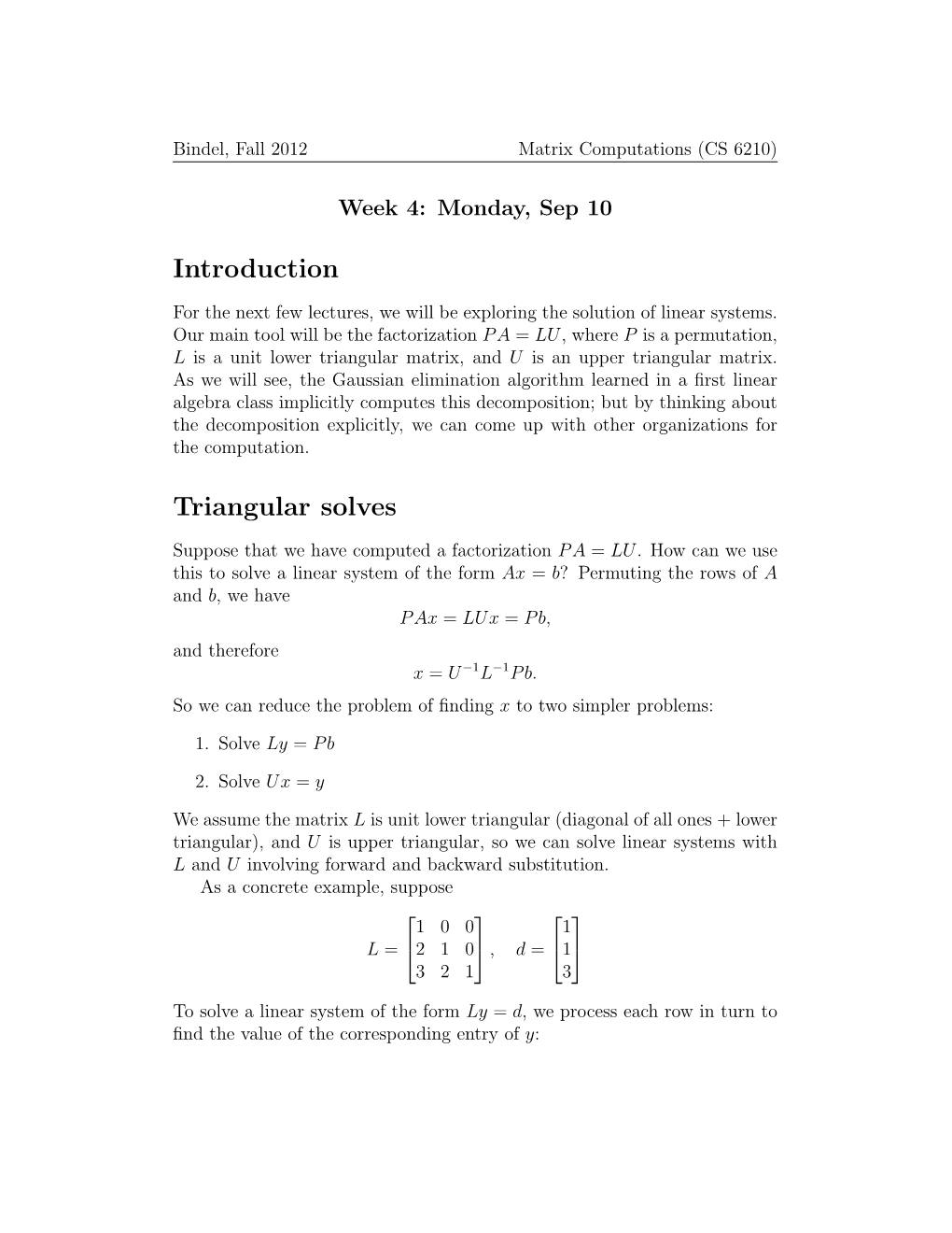 Gaussian Elimination