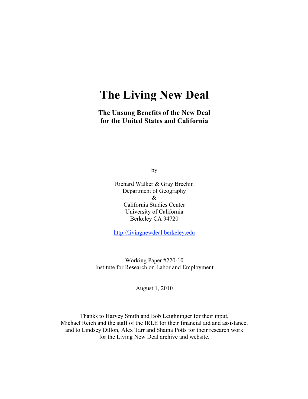 The Living New Deal