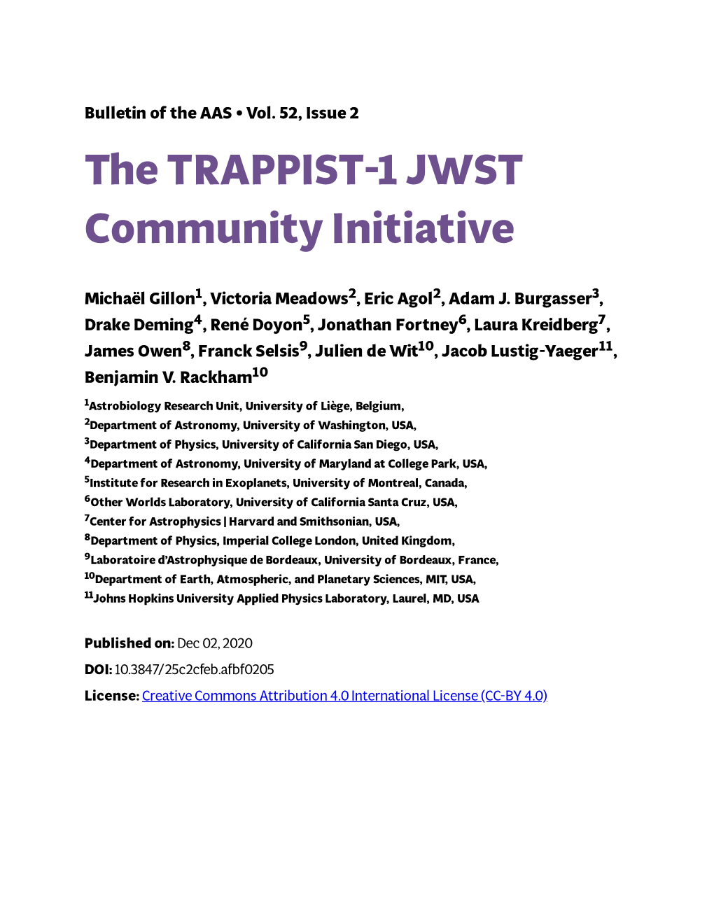 The TRAPPIST-1 JWST Community Initiative