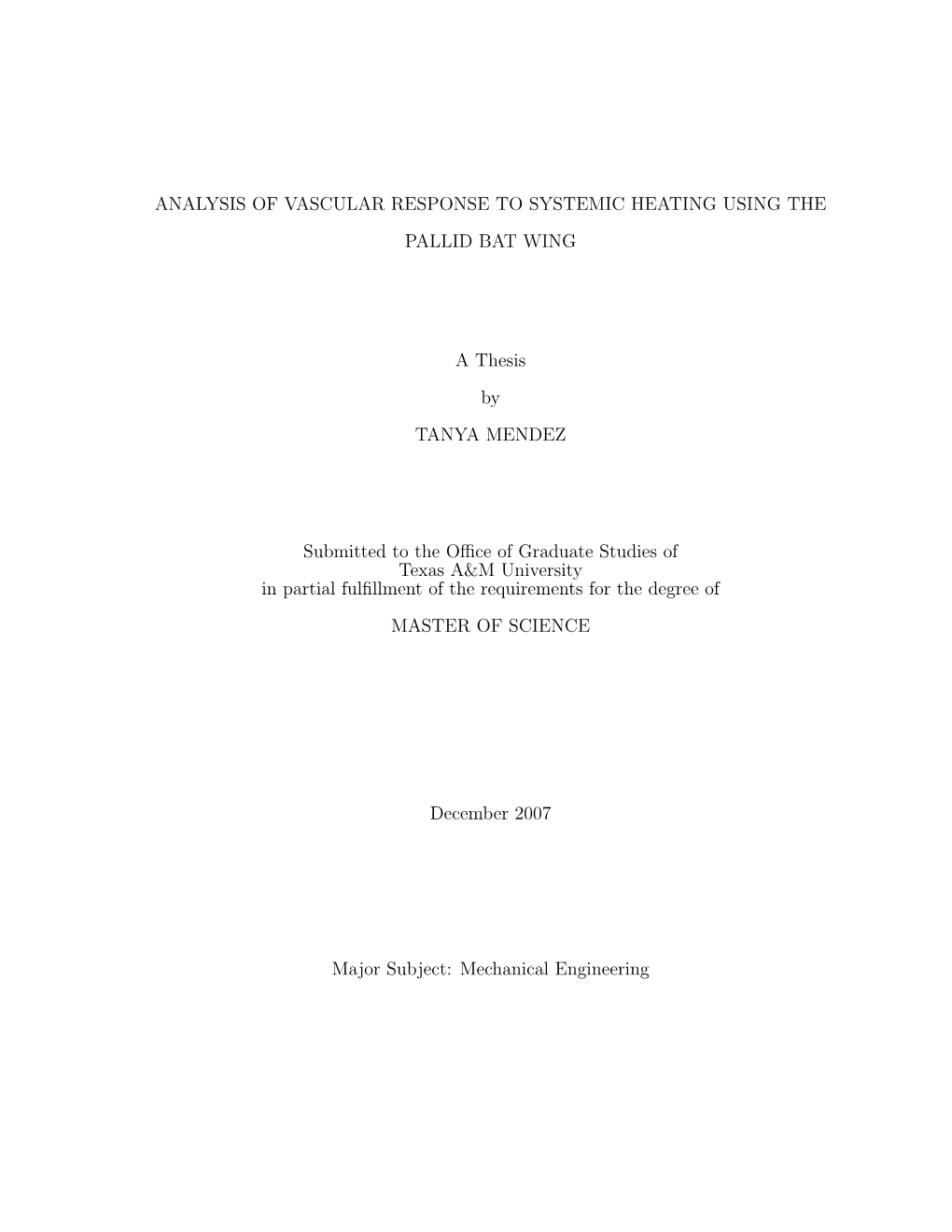 Analysis of Vascular Response to Systemic Heating Using The