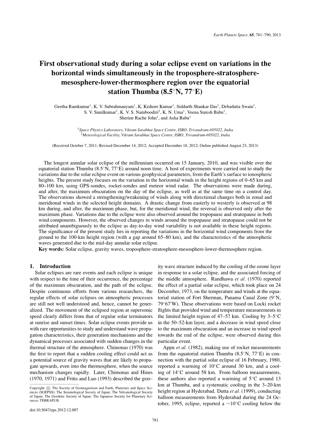 First Observational Study During a Solar Eclipse Event on Variations in the Horizontal Winds Simultaneously in the Troposphere-S