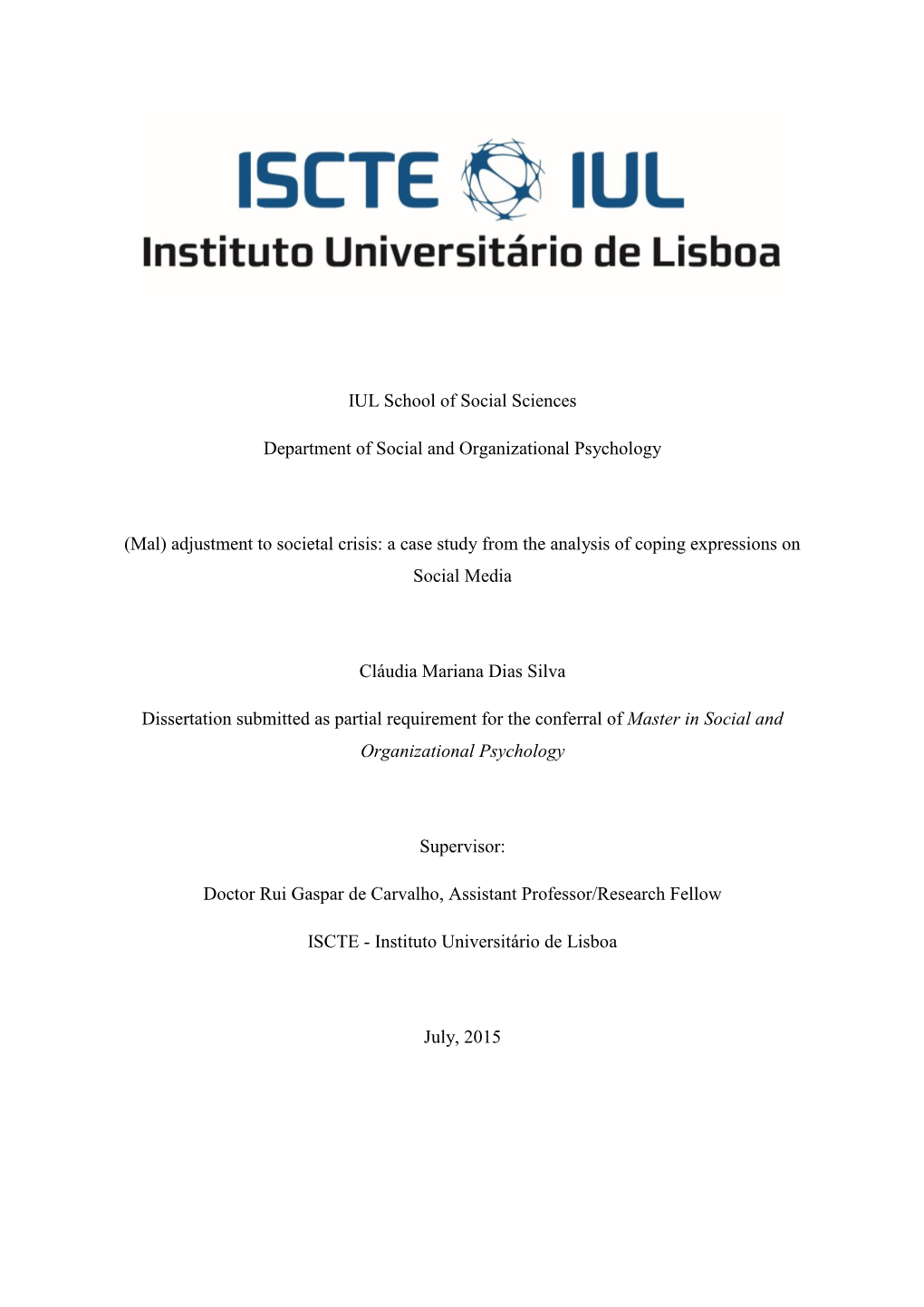 Adjustment to Societal Crisis: a Case Study from the Analysis of Coping Expressions on Social Media