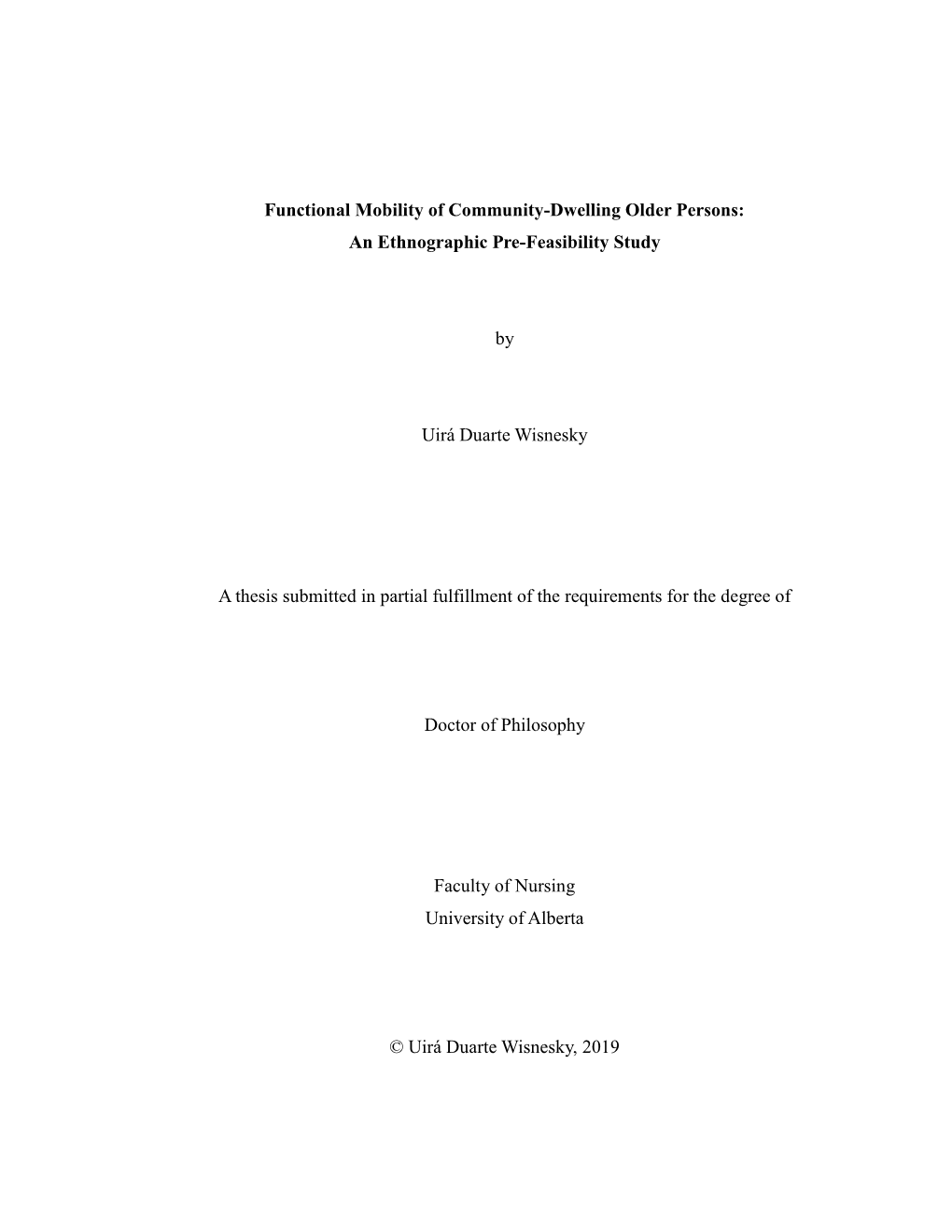 Functional Mobility of Community-Dwelling Older Persons: an Ethnographic Pre-Feasibility Study