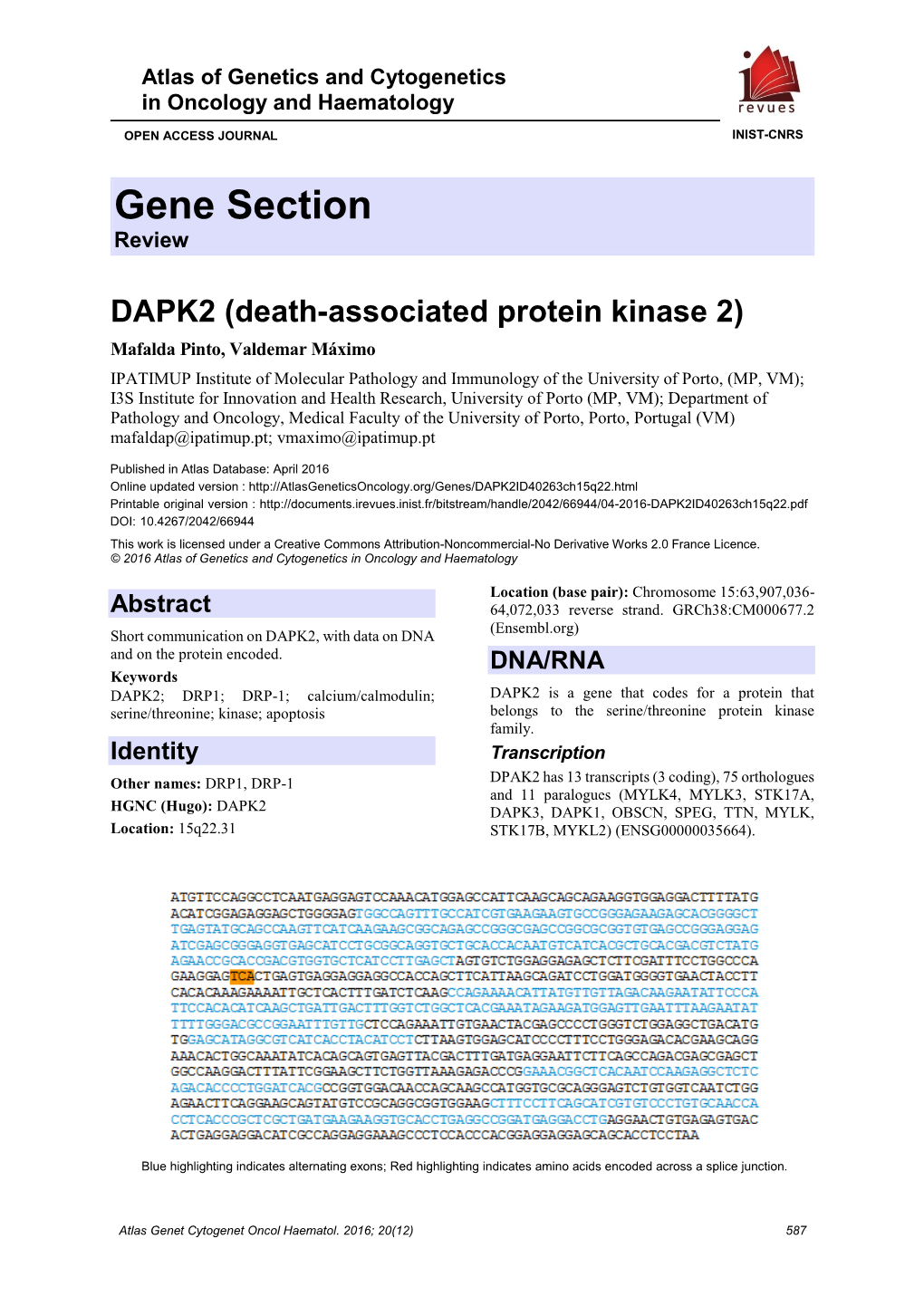 Gene Section Review