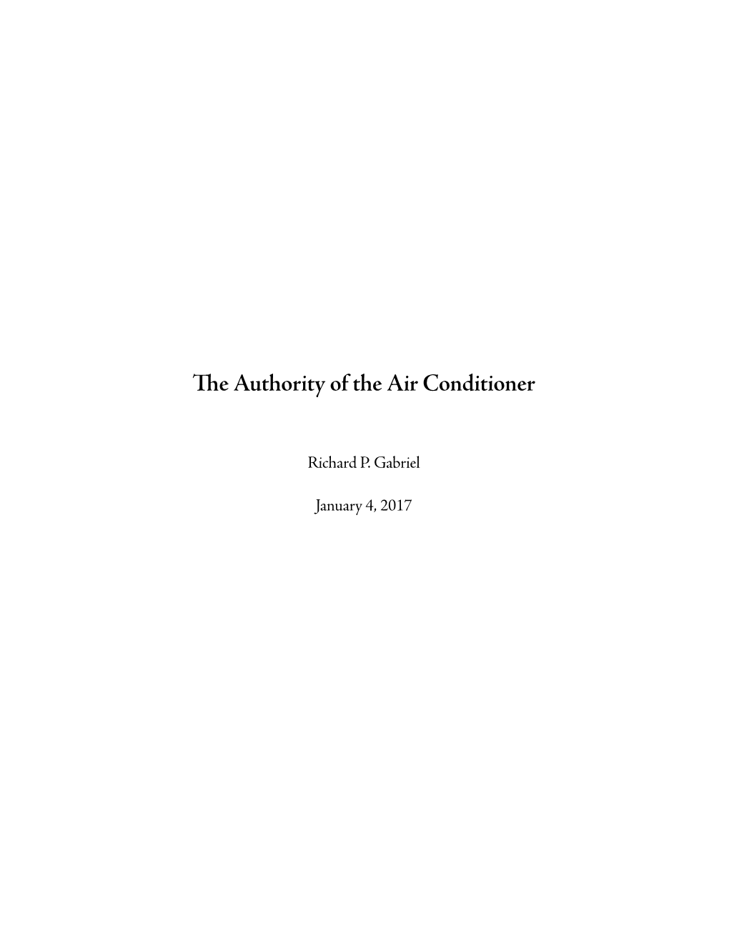 The Authority of the Air Conditioner
