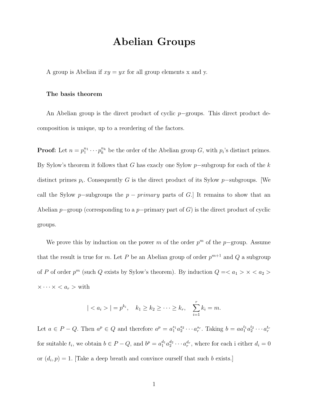 Abelian Groups