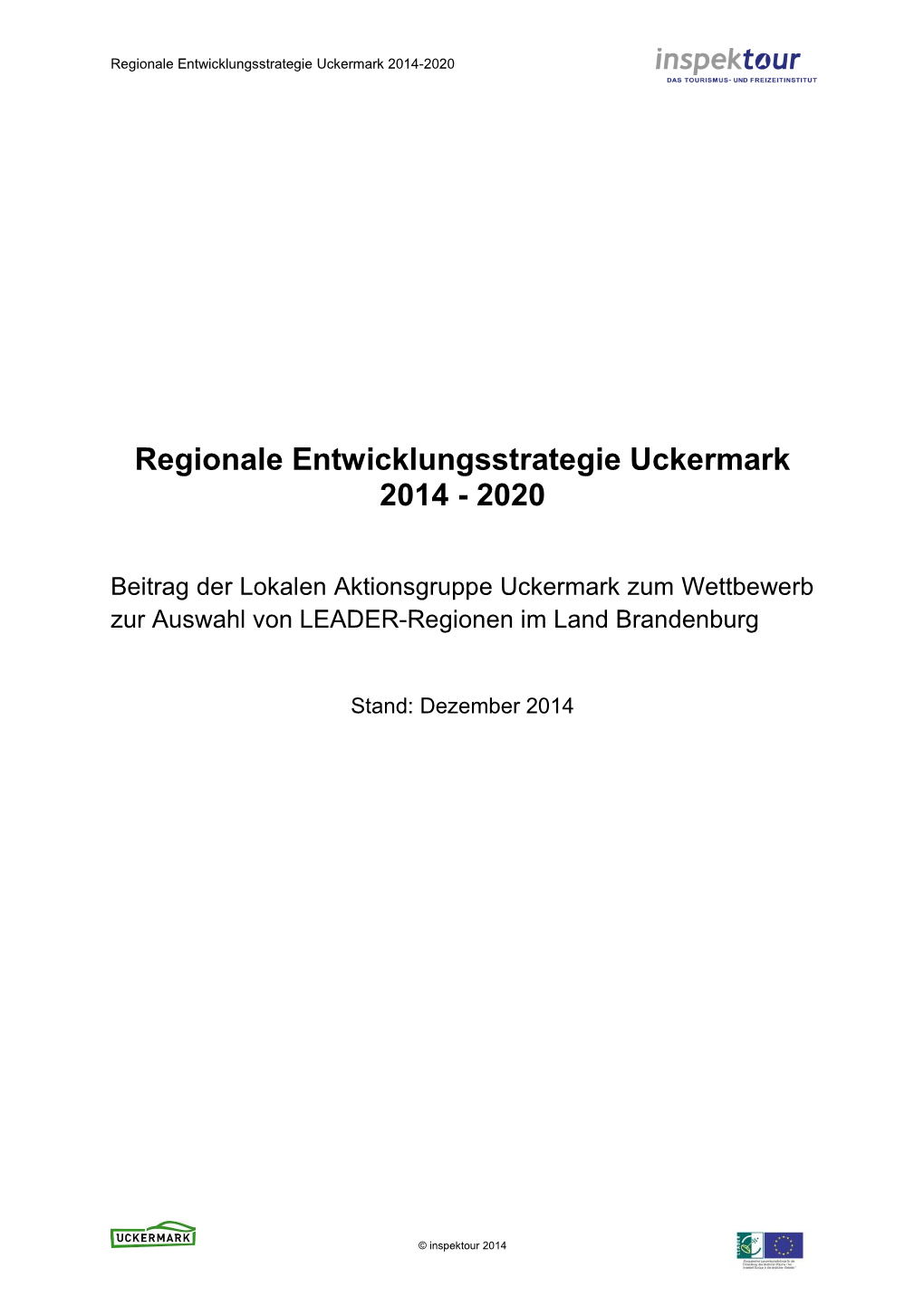 Regionale Entwicklungsstrategie Uckermark 2014-2020