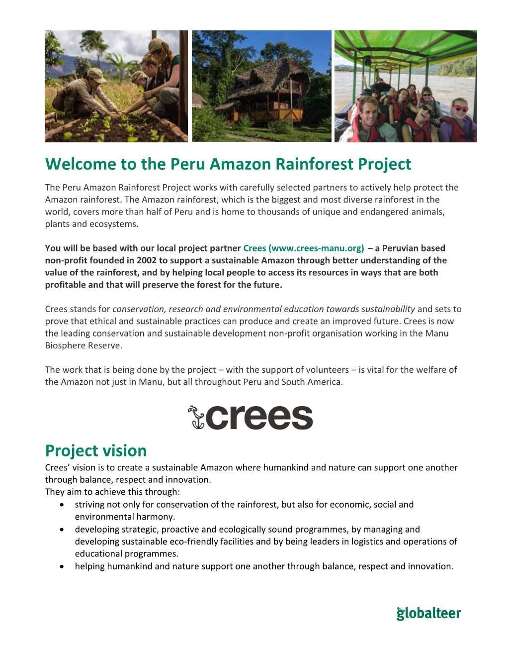 The Peru Amazon Rainforest Project Project Vision