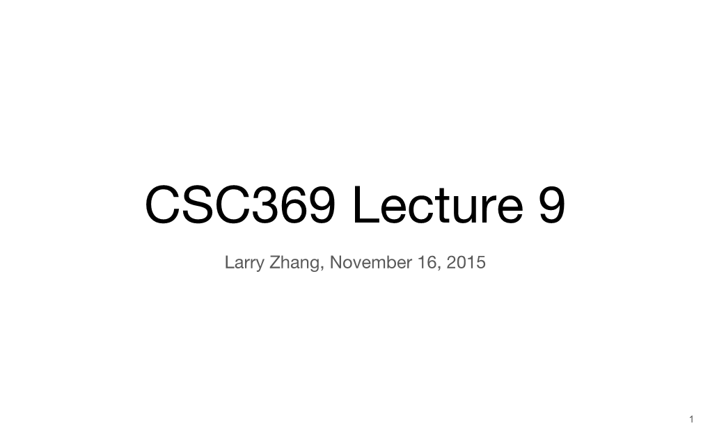 CSC369 Lecture 9