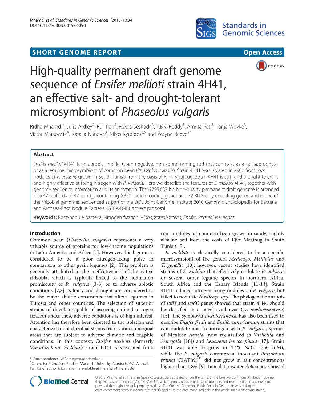 High-Quality Permanent Draft Genome Sequence of Ensifer