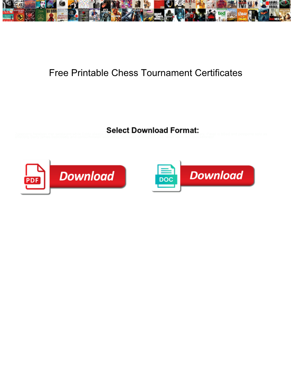 Free Printable Chess Tournament Certificates