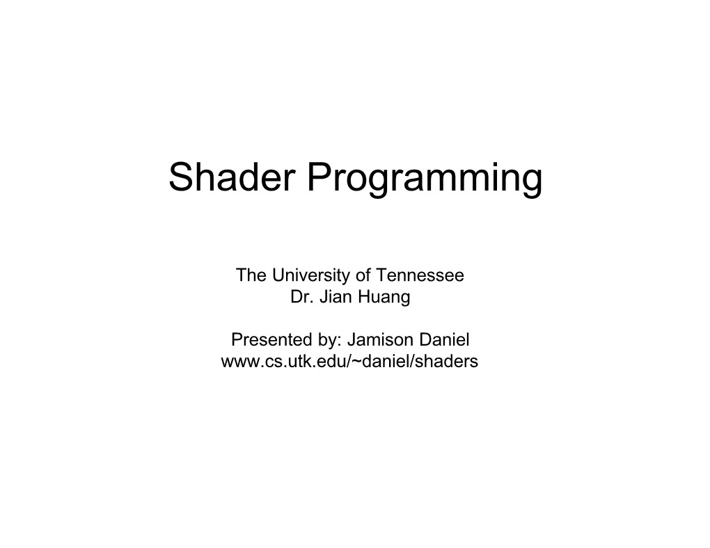 Shader Programming