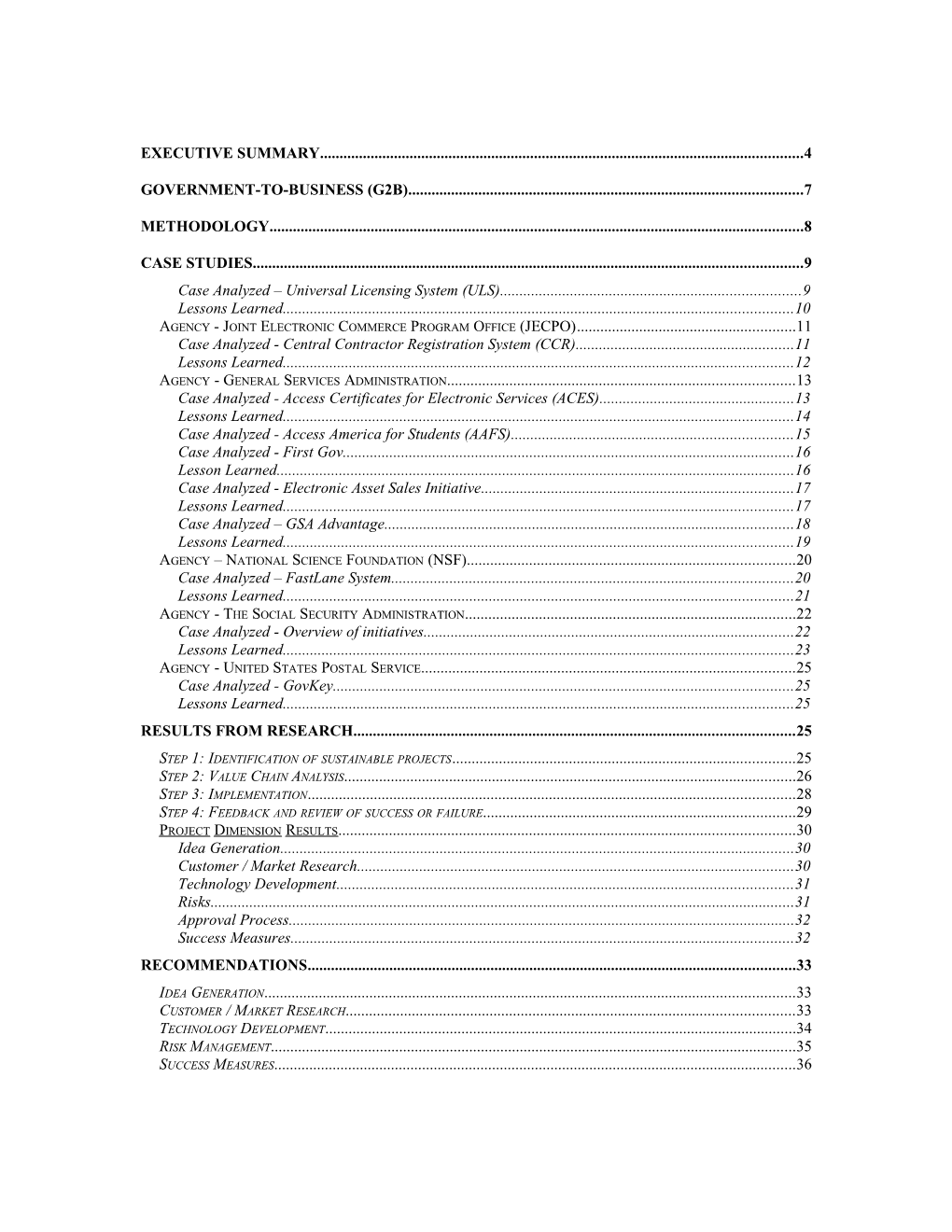 Developing a Business Case for Electronic Commerce Projects Office of Electronic Commerce