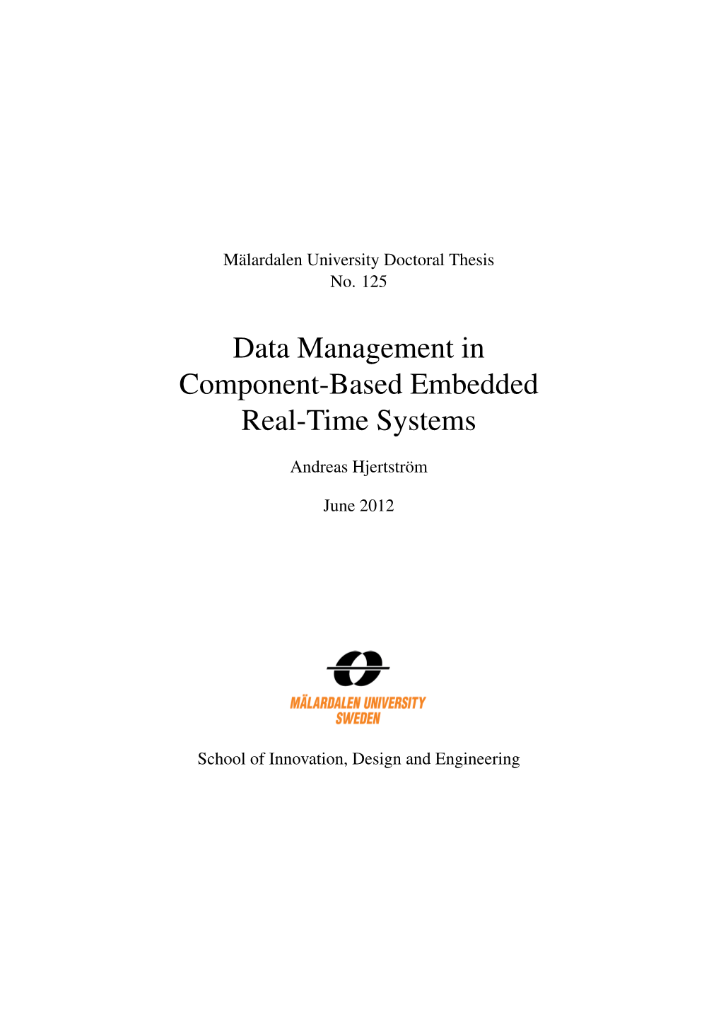 Data Management in Component-Based Embedded Real-Time Systems