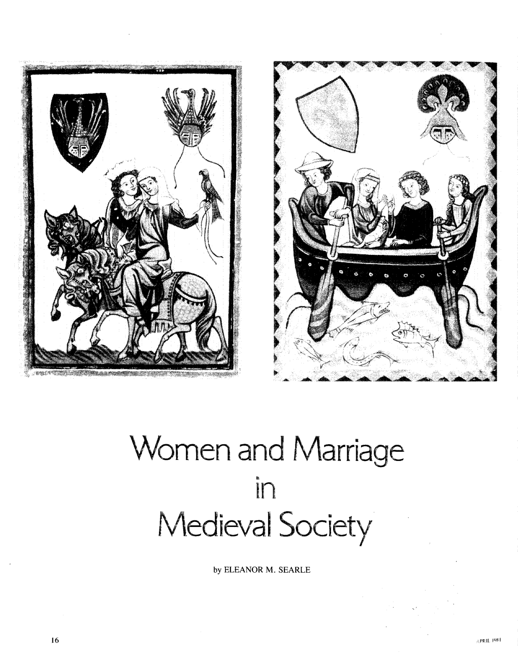 Women and Marriage Medieval Society