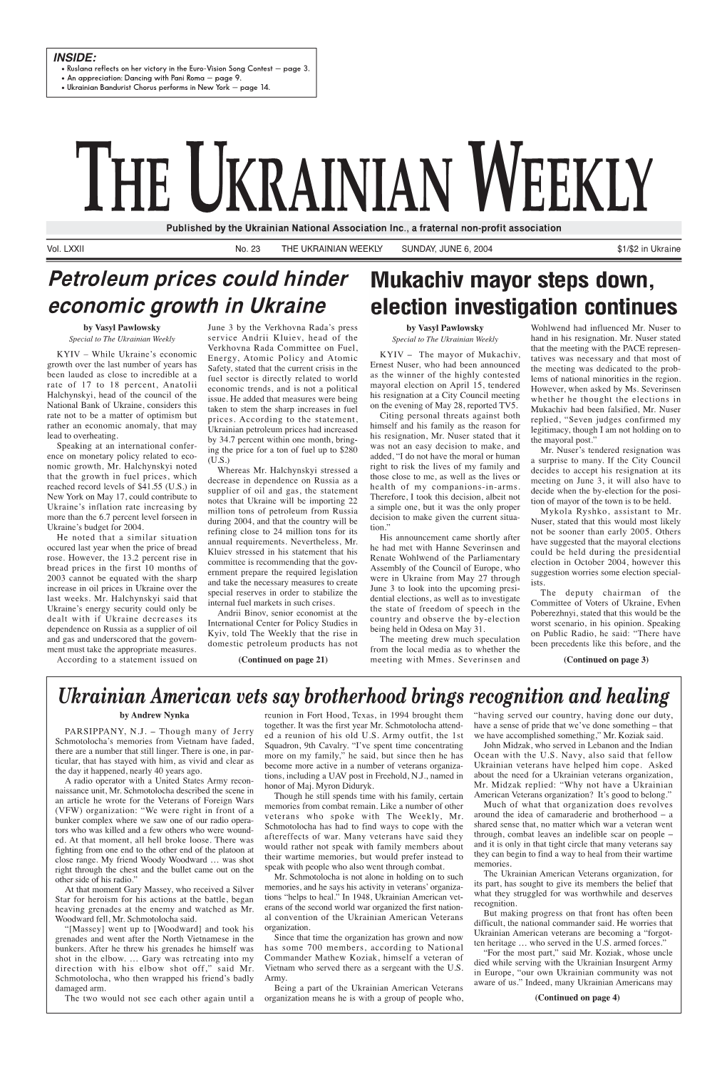 The Ukrainian Weekly 2004, No.23