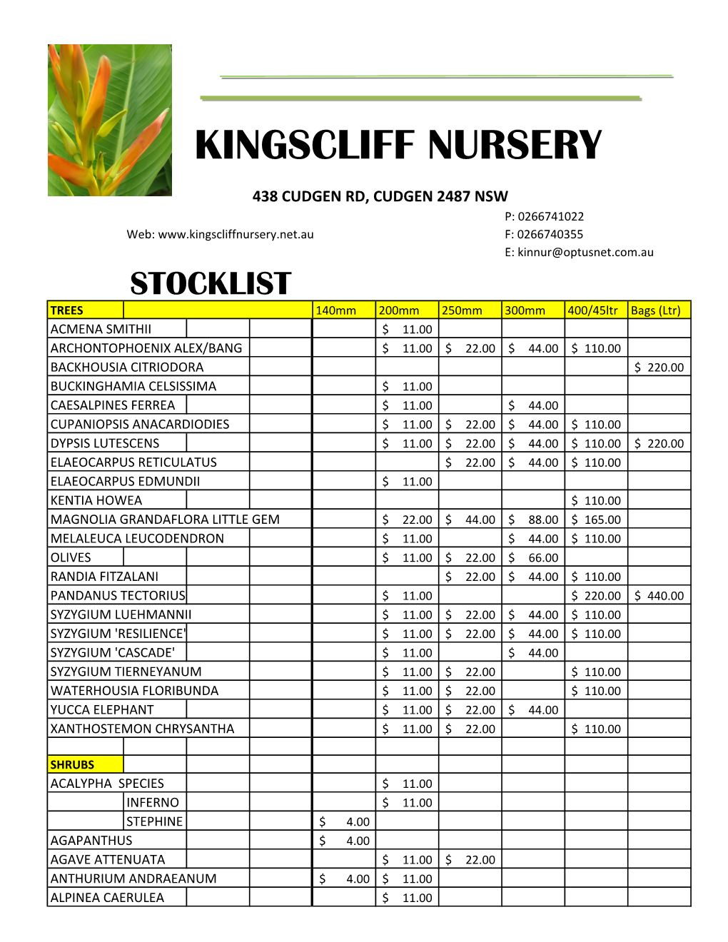 Kingscliff Nursery