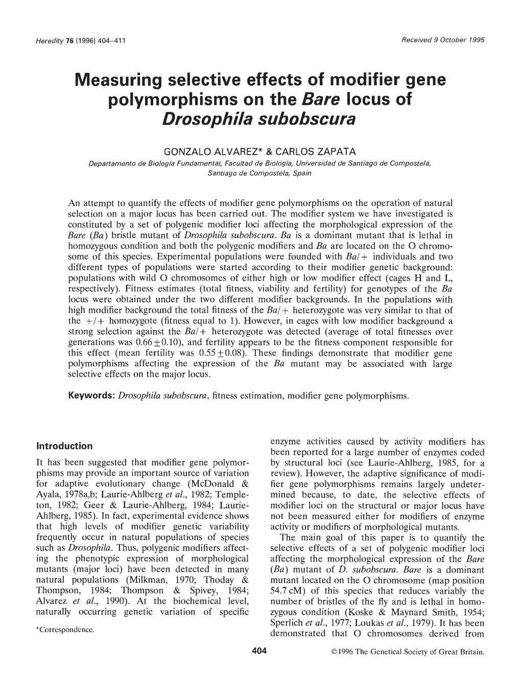 Polymorphisms on the Bare Locus of Drosophila Sub Obscura