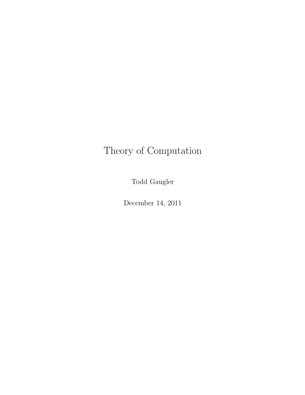 Theory of Computation