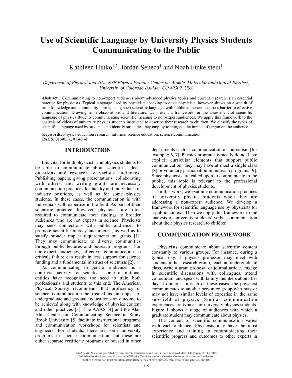 Use of Scientific Language by University Physics Students Communicating to the Public