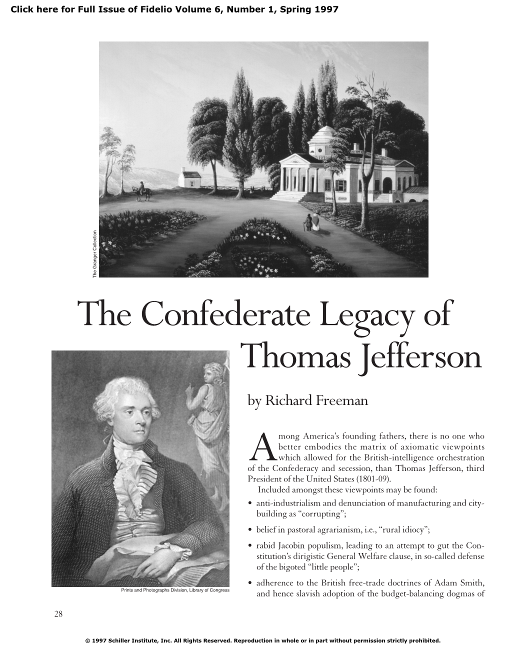 The Confederate Legacy of Thomas Jefferson by Richard Freeman