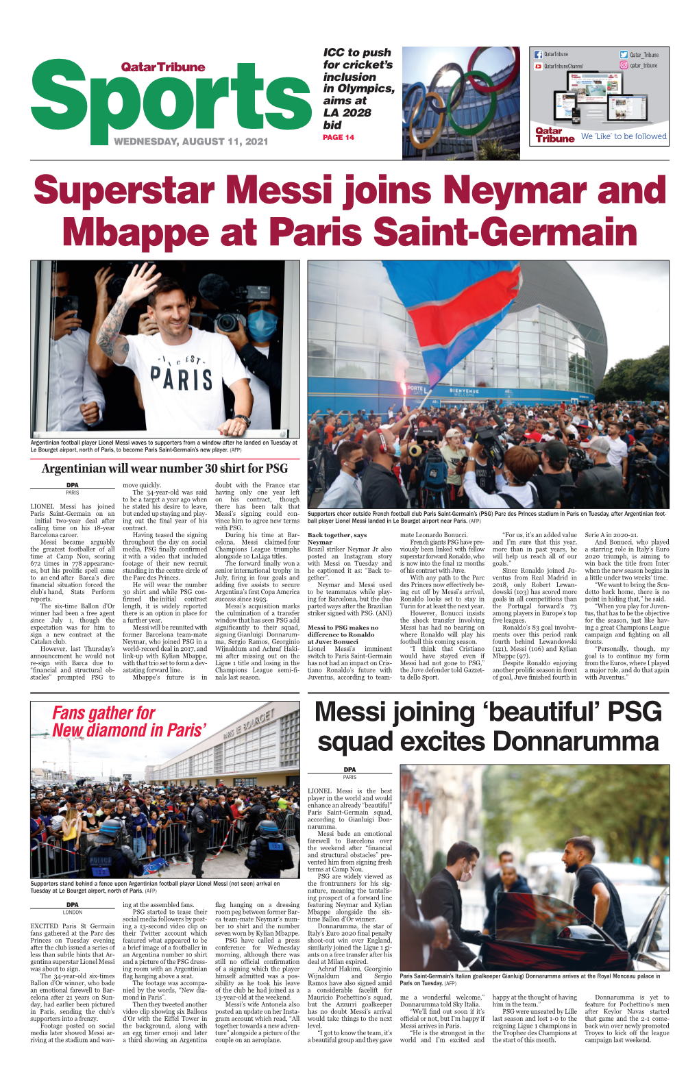 Superstar Messi Joins Neymar and Mbappe at Paris Saint-Germain