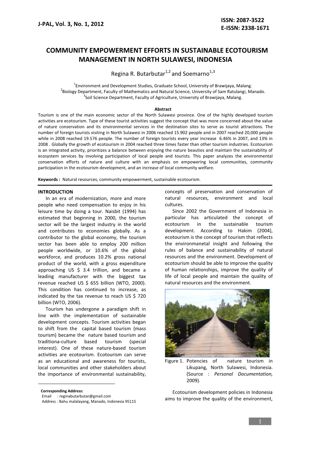 Community Empowerment Efforts in Sustainable Ecotourism Management in North Sulawesi, Indonesia