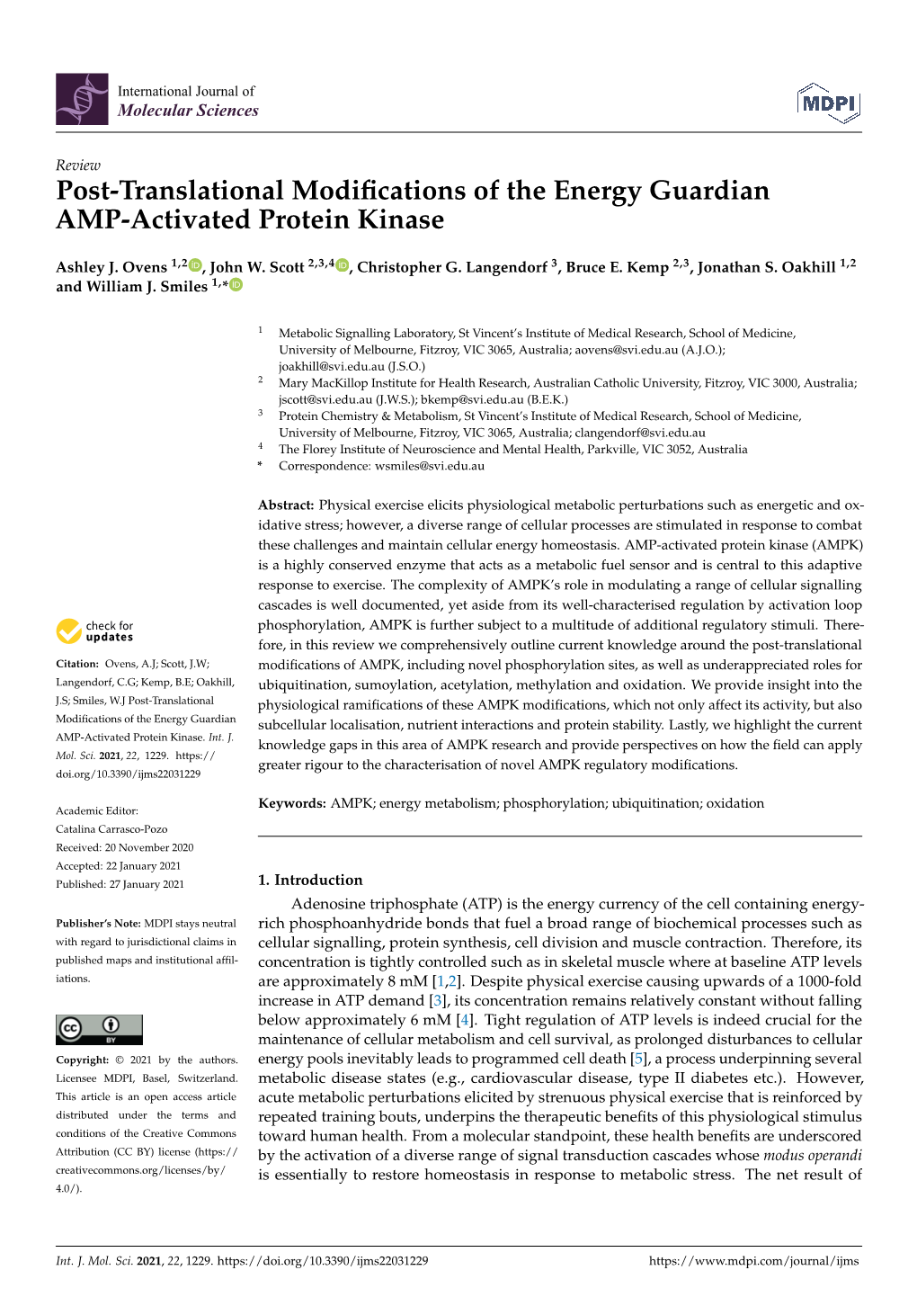 Post-Translational Modifications of the Energy Guardian AMP-Activated