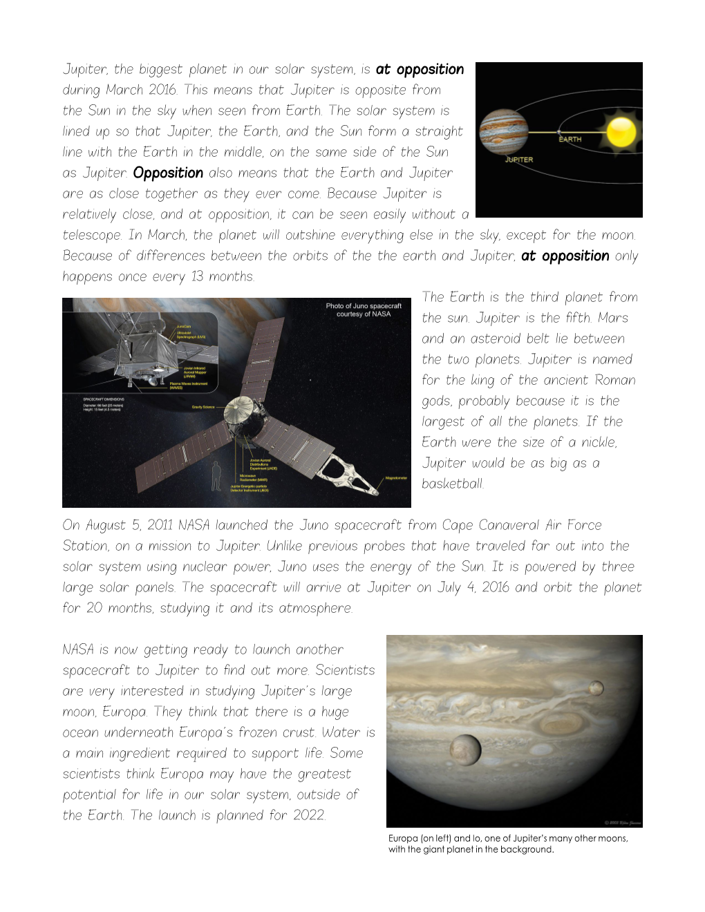 Jupiter, the Biggest Planet in Our Solar System, Is at Opposition During March 2016