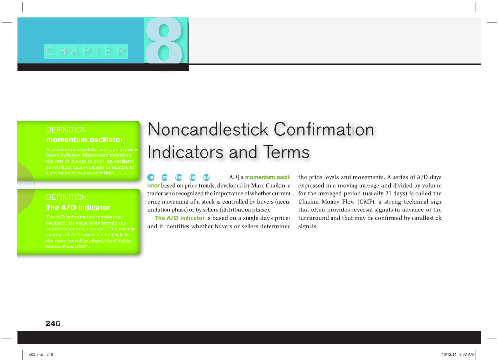 Noncandlestick Confirmation Indicators and Terms