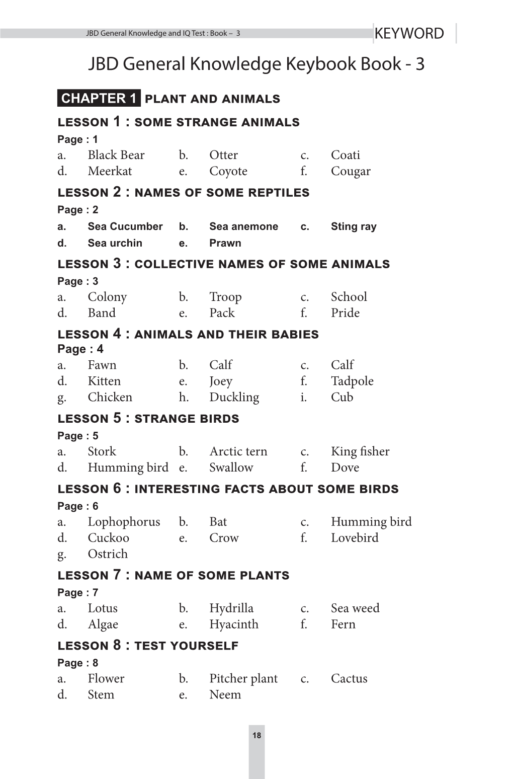 JBD General Knowledge Keybook Book - 3