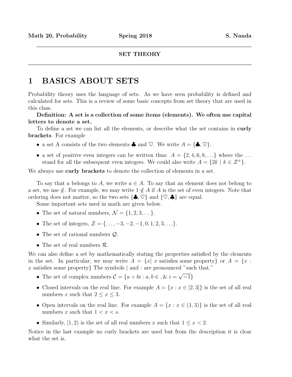 1 Basics About Sets