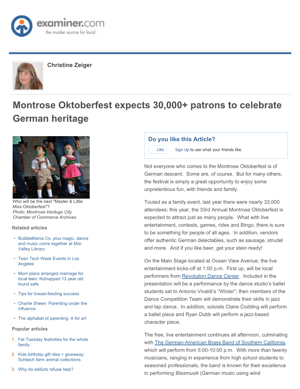 Montrose Oktoberfest Expects 30,000+ Patrons to Celebrate German Heritage