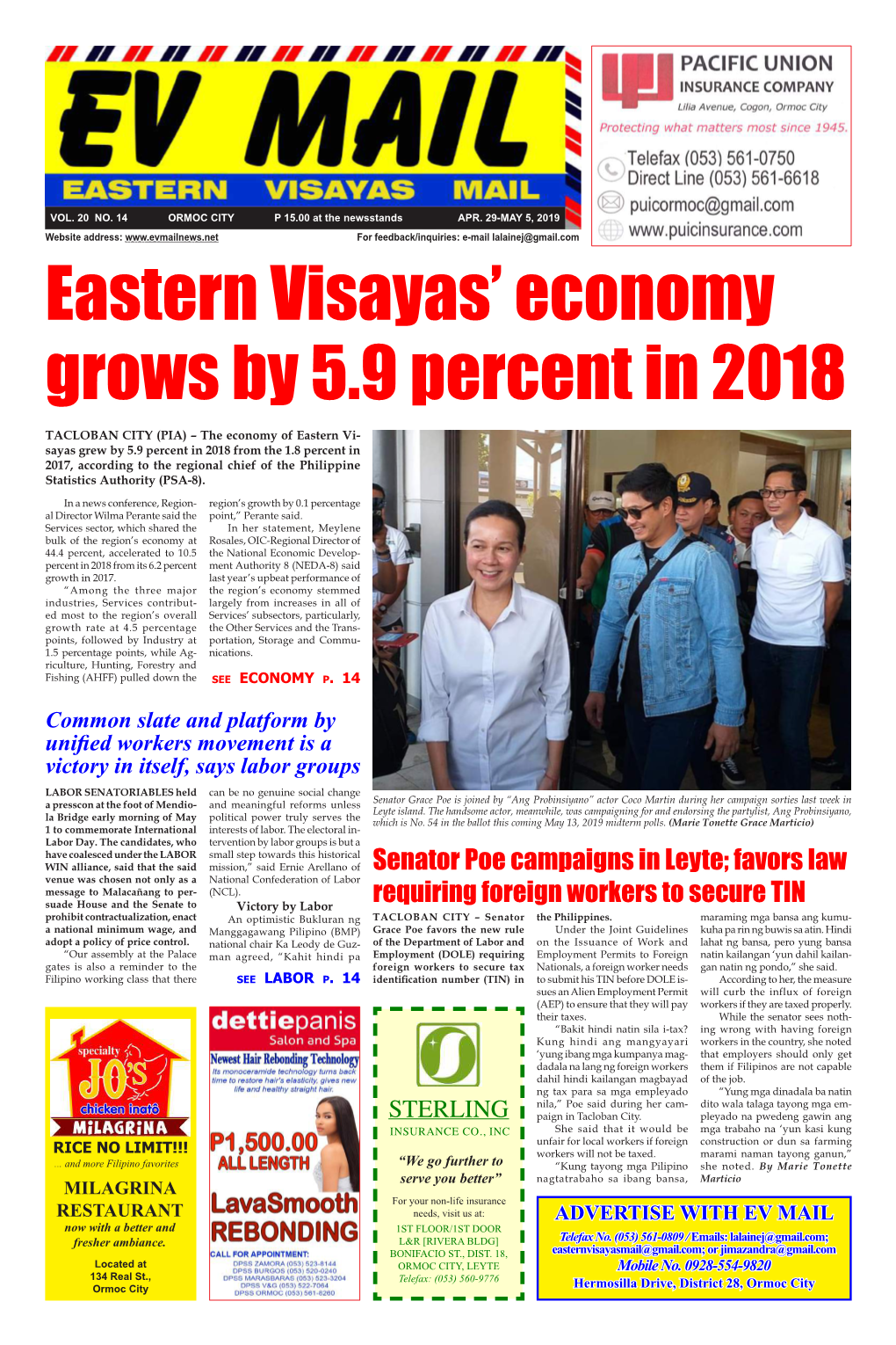 Eastern Visayas' Economy Grows by 5.9 Percent in 2018