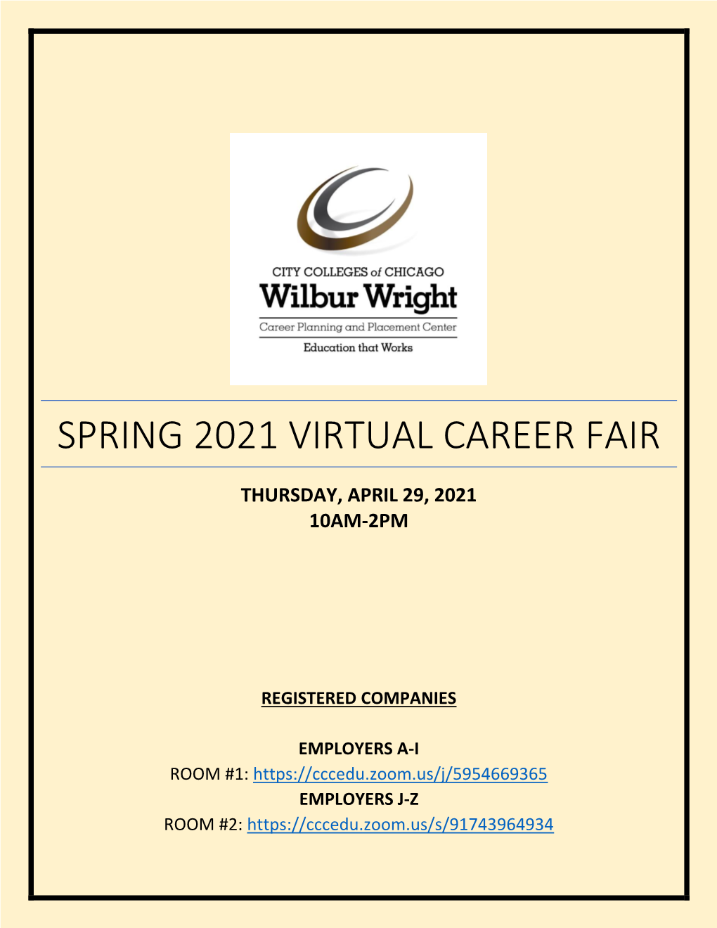 Spring 2021 Virtual Career Fair