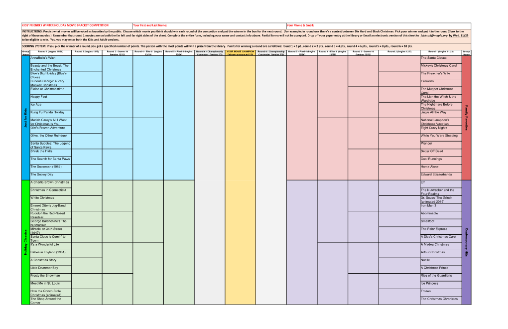 Movie Bracket Contest 2020.Xlsx