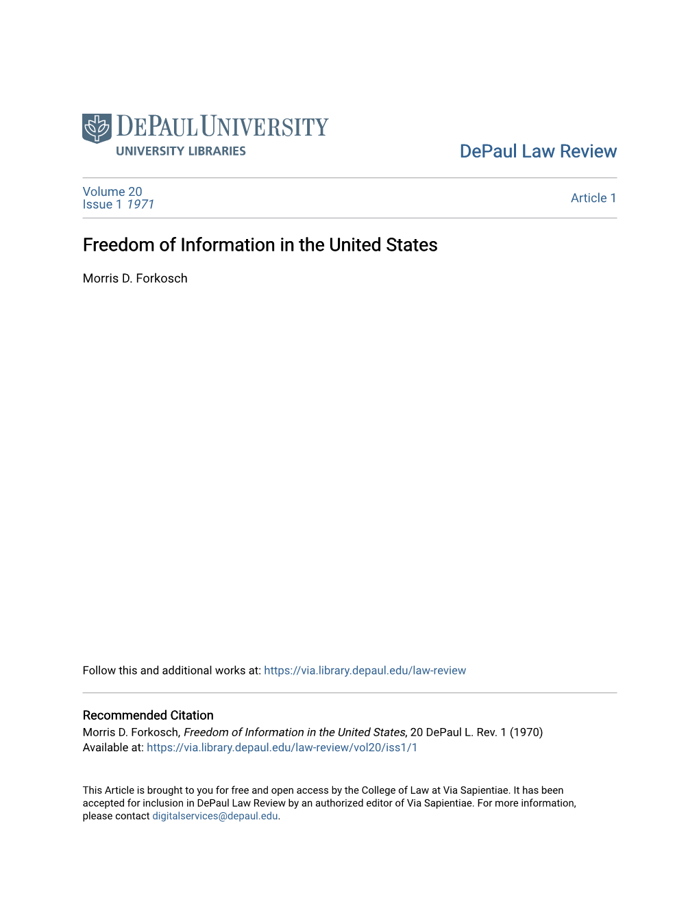 Freedom of Information in the United States