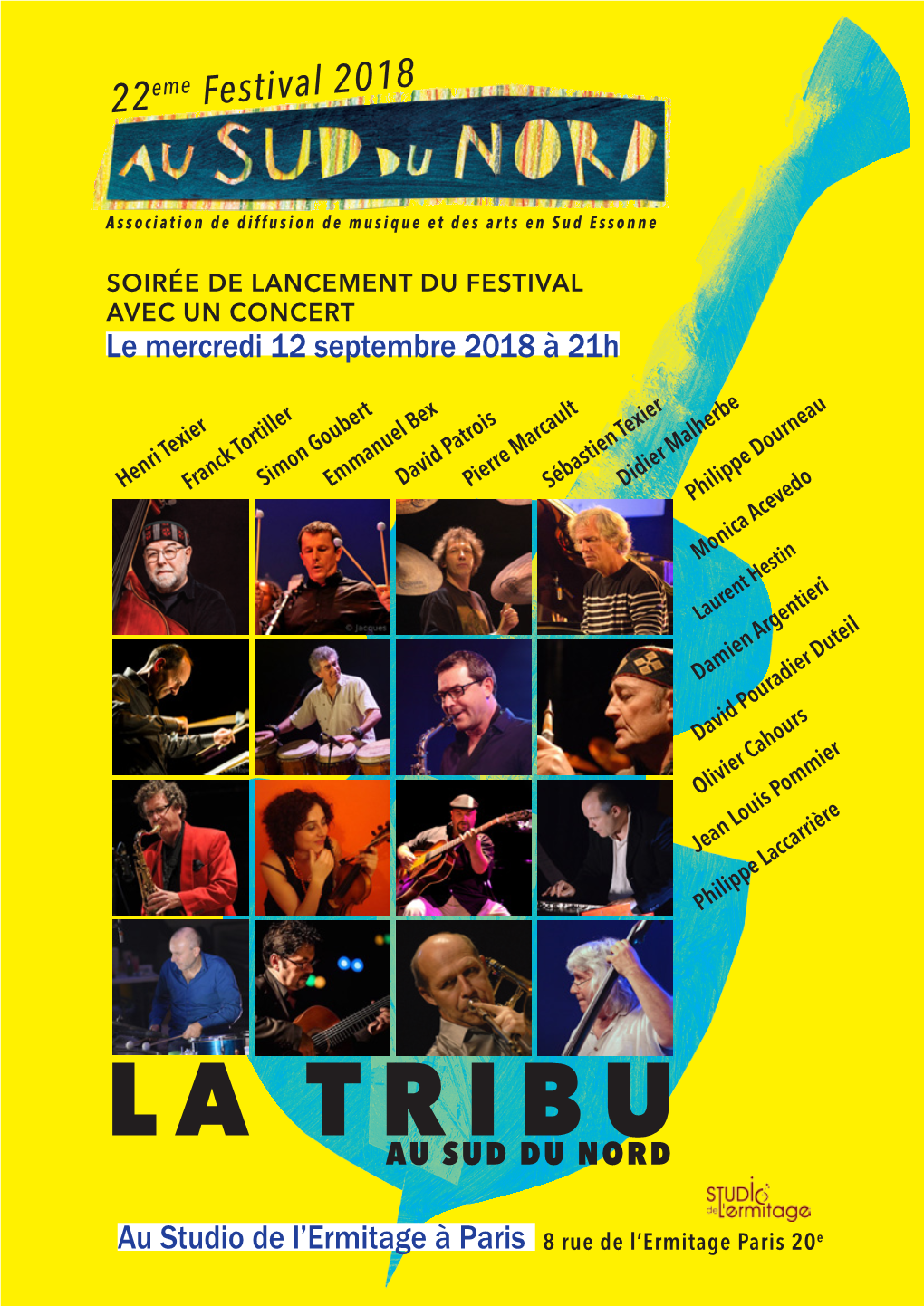 SOIRÉE DE LANCEMENT DU FESTIVAL AVEC UN CONCERT Le Mercredi 12 Septembre 2018 À 21H