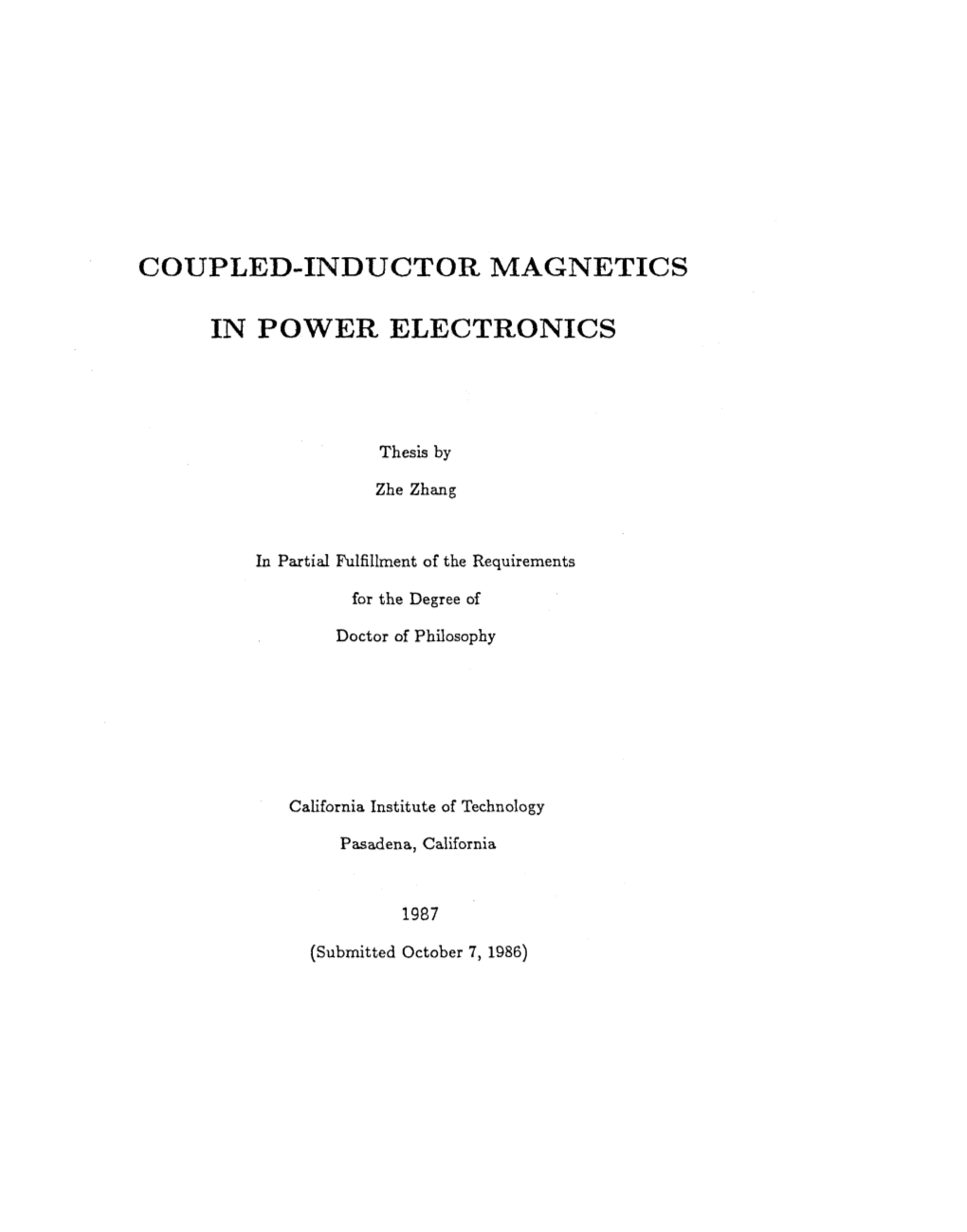 Coupled-Inductor Magnetics in Power Electronics