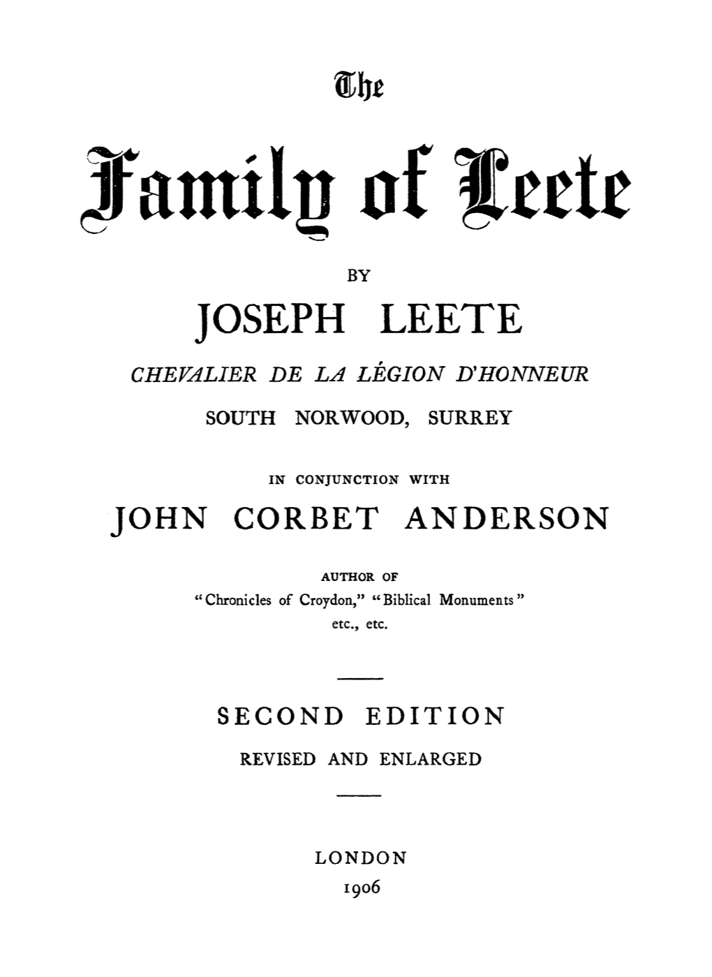 Joseph Leete Chevalier De La Legion D'honneur