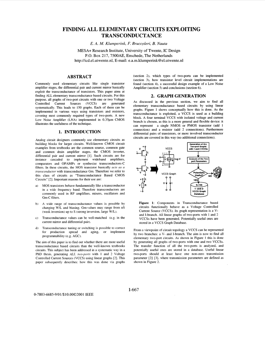 Finding All Elementary Circuits Exploiting Transconductance E