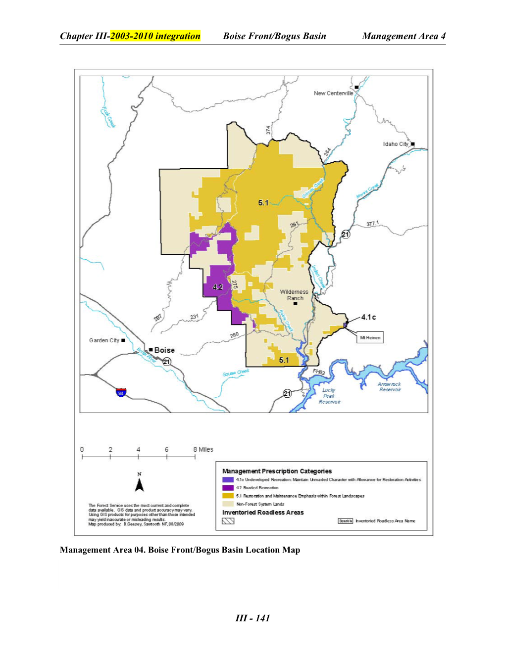 Boise Front/Bogus Basin Location Map