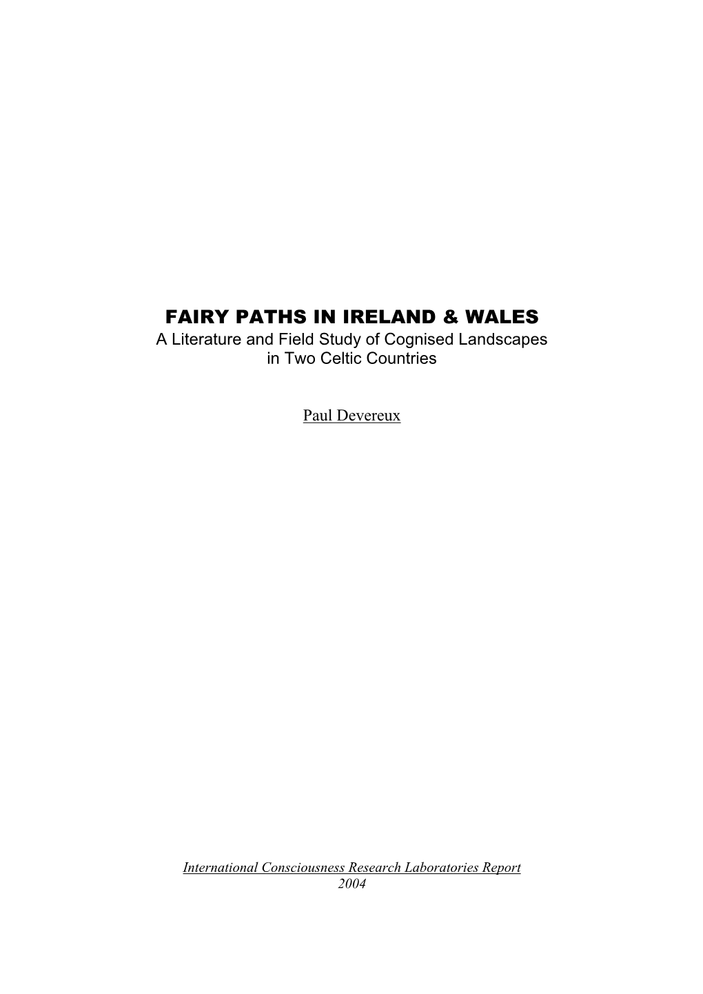 Fairy Paths in Ireland & Wales