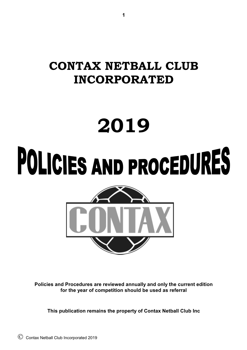 2019 Policies and Procedures